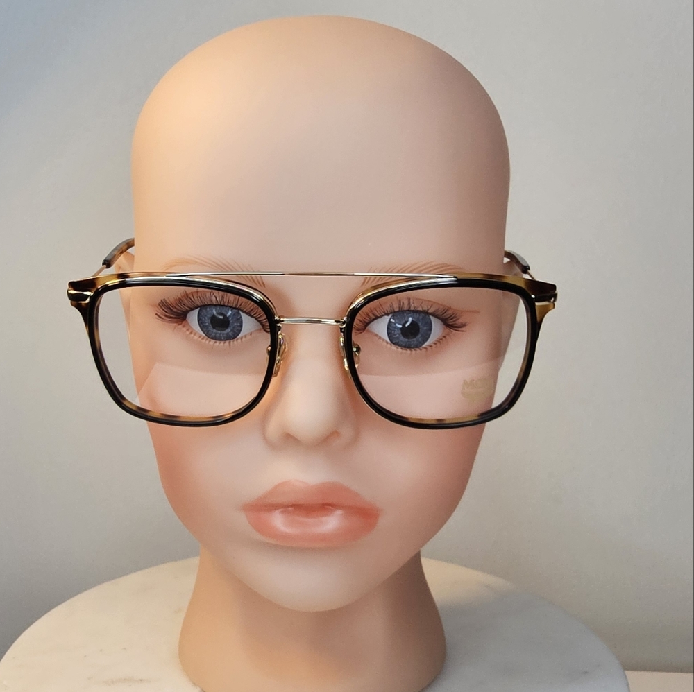 MCM Women's 53 mm Black & Havana Horned Aviator Style Eyeglasses Frames - Picture 4 of 15